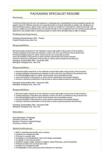 sample-packaging-specialist-resume