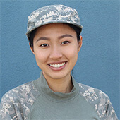 Portrait of a military woman in uniform