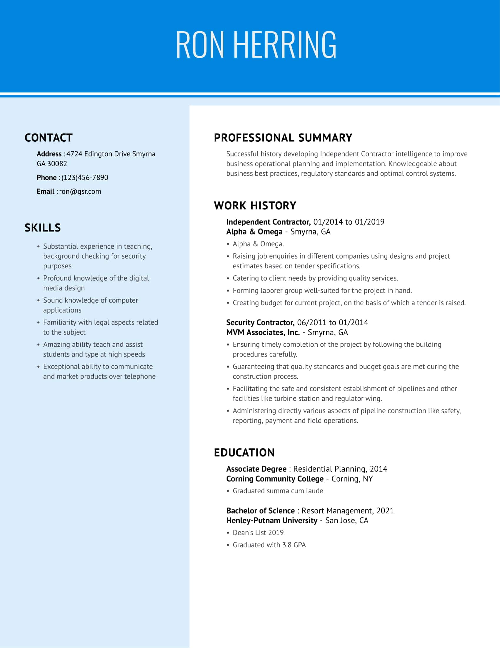 cool resume templates for managers