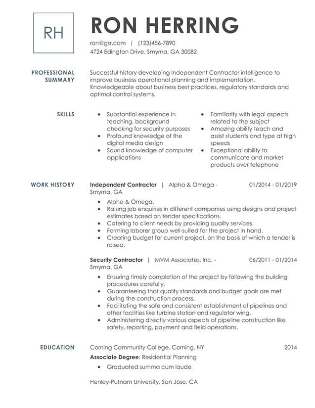 Modern Acclaimed Gray Resume Template
