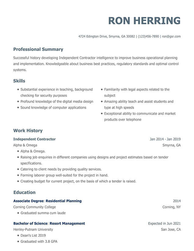 Minimally Modernized resume template free download