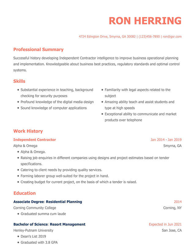 Minimally Modernized resume template free download