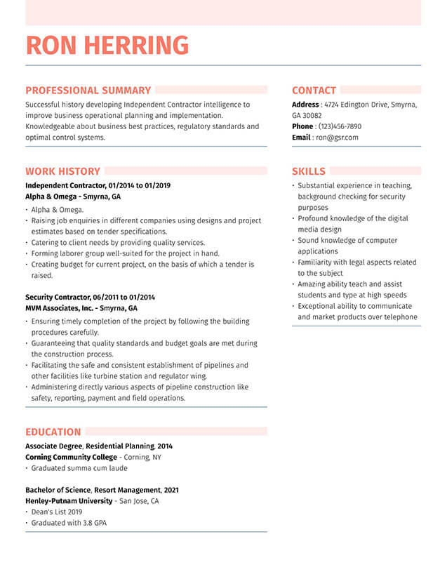 best resume templates 2021