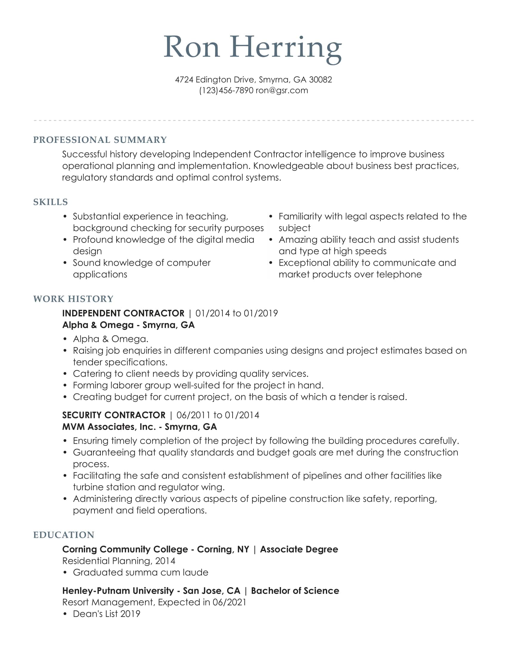 2020 resume format template