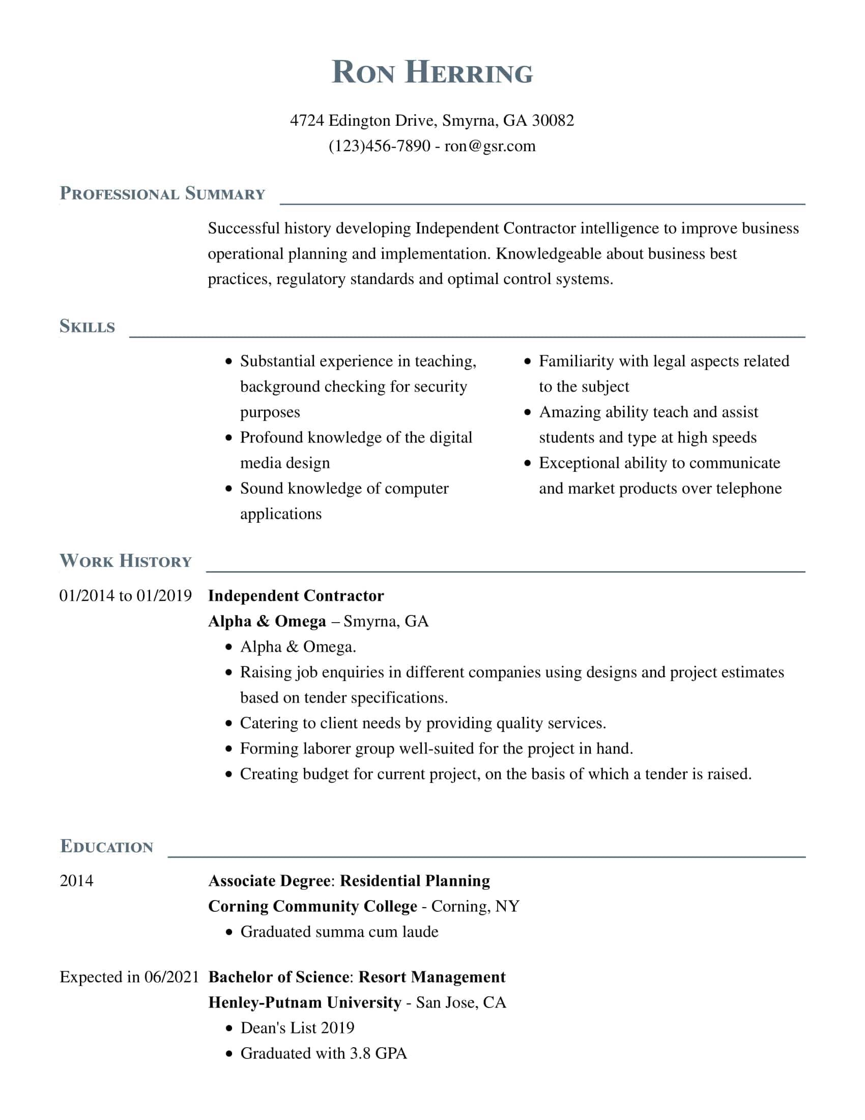 Resume Template For Multiple Positions At Same Company